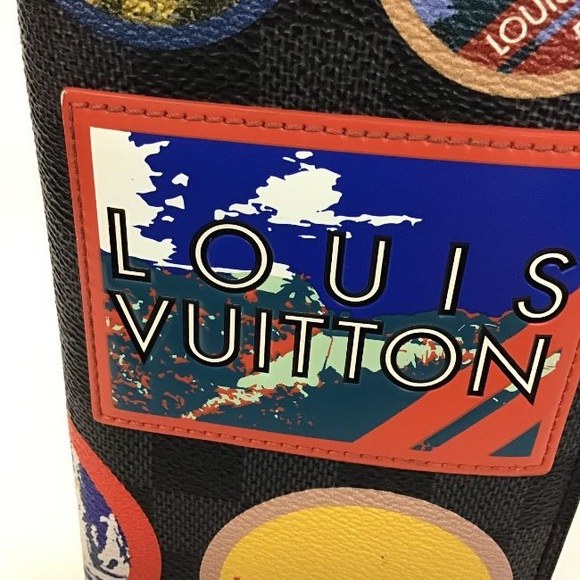Louis Vuitton Multi Damier Graphite Brazza Alps Sticker Wallet Black Multicolor - Picture 3 of 16